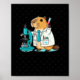 Poster Experimentos Científicos De Capybara No Laboratóri