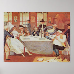 Poster Experimentos de Benjamin Franklin com eletricidade