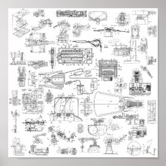 Poster Exploded View Patent Diagrams Print