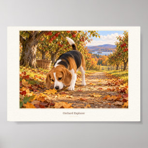 Poster Explorador de Pomar Beagle de Outono Arte