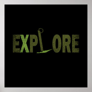 Poster Explorar explorador de natureza selvagem