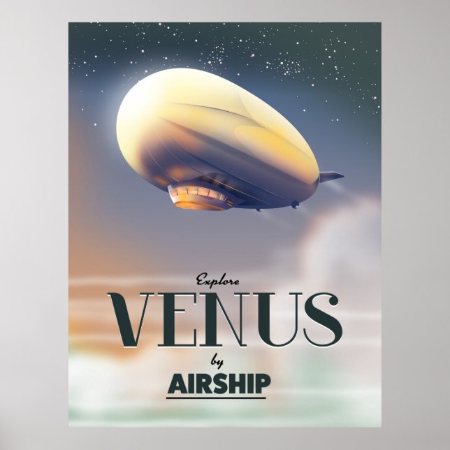 Poster Explorar Vênus por Avião (Frente)