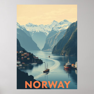 Poster Explore a Beleza Cênica da Viagem da Noruega