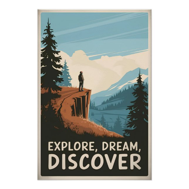 Póster Explore a descoberta de sonho (Frente)