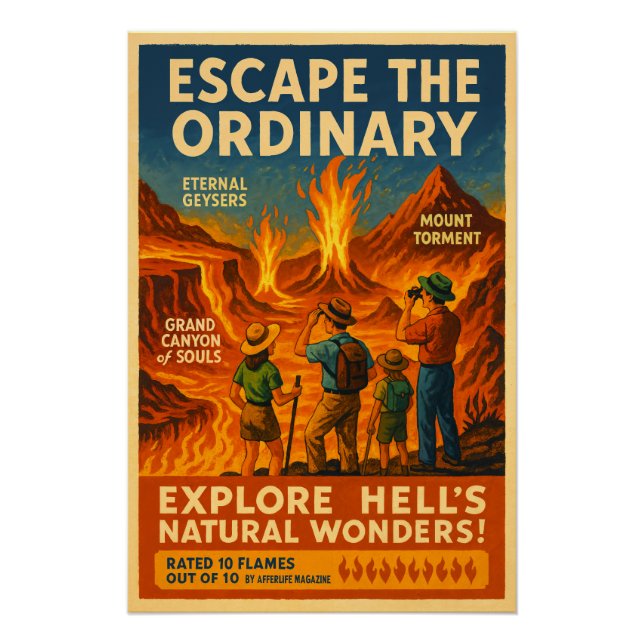 Póster Explore as Maravilhas Naturais do Inferno - Geiser (Frente)