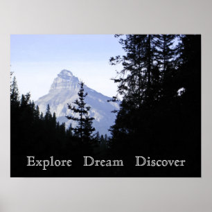 Póster Explore ideal descobrem a montanha cénico