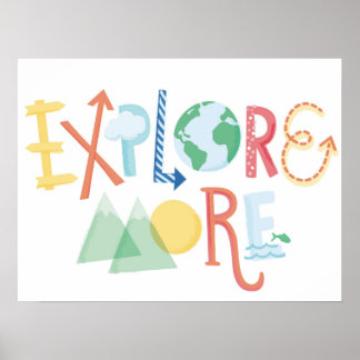 Póster Explore mais - Arte infantil