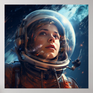 Poster Explore o Cosmos com nosso Astronauta cativante