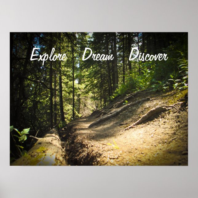 Póster Explore o Dream Discover Hiking (Frente)