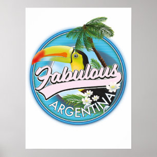Poster explore o fabuloso logotipo da Argentina Cartão po