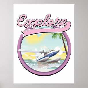 Poster Explore o logotipo do viagem