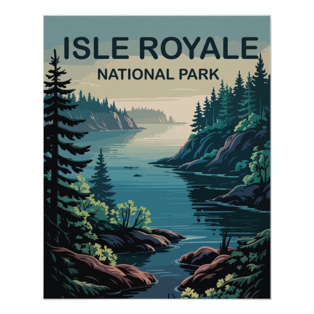 Póster Explore o paraíso remoto de Isle Royale Michigan (Frente)