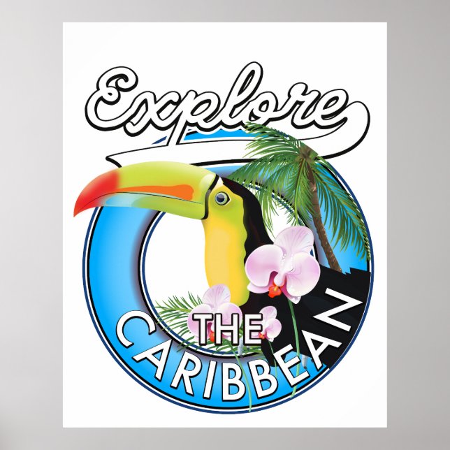Poster Explore o patch de viagem de Caribe de . (Frente)