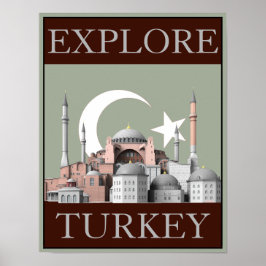 Poster Explore o Viagem da Turquia (12,5"x16")