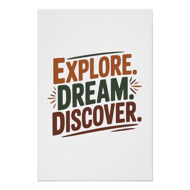 Póster Explore sonhe descubra (Frente)