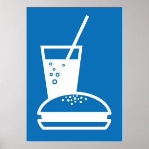 Poster explosão azul do gosto do hamburguer e da limonad