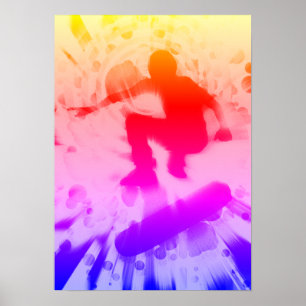 Poster explosão clara do skate