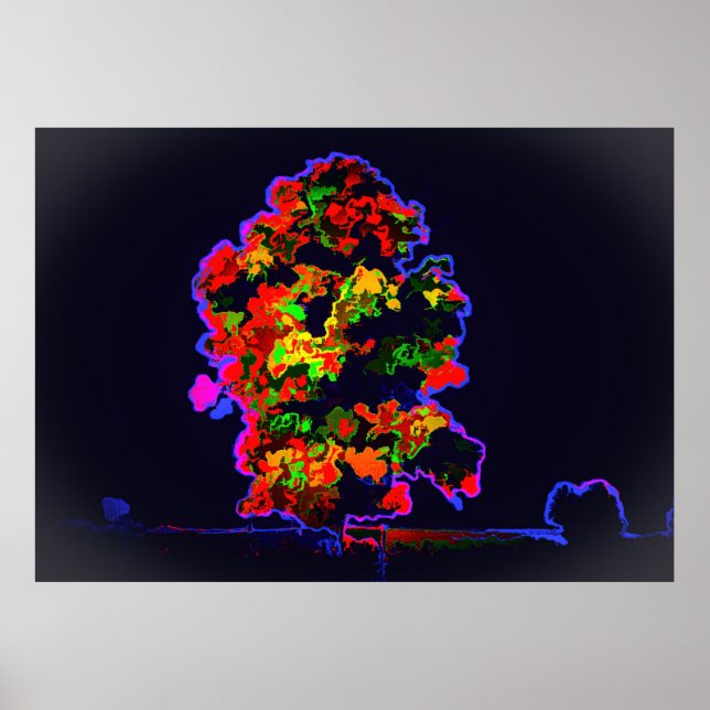 Poster Explosão de árvore neon (Frente)