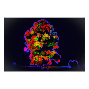 Póster Explosão de árvore neon