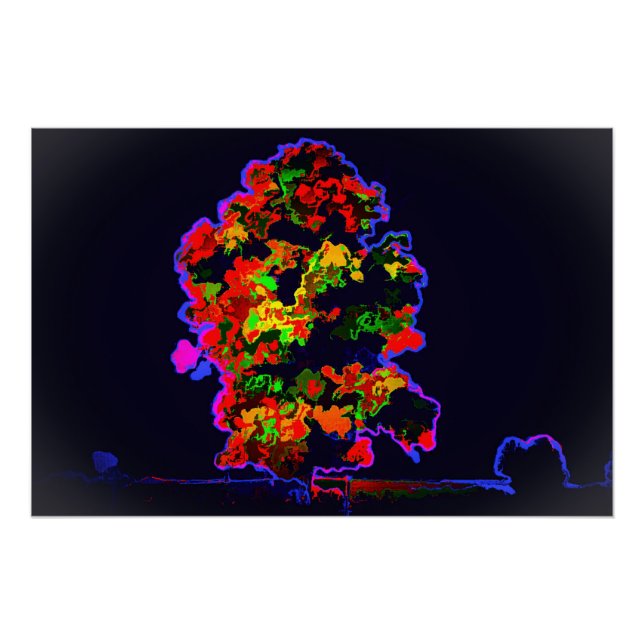 Póster Explosão de árvore neon (Frente)