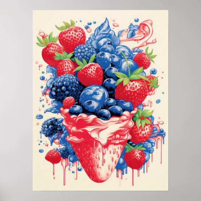 Poster Explosão de Berry Bliss (Frente)