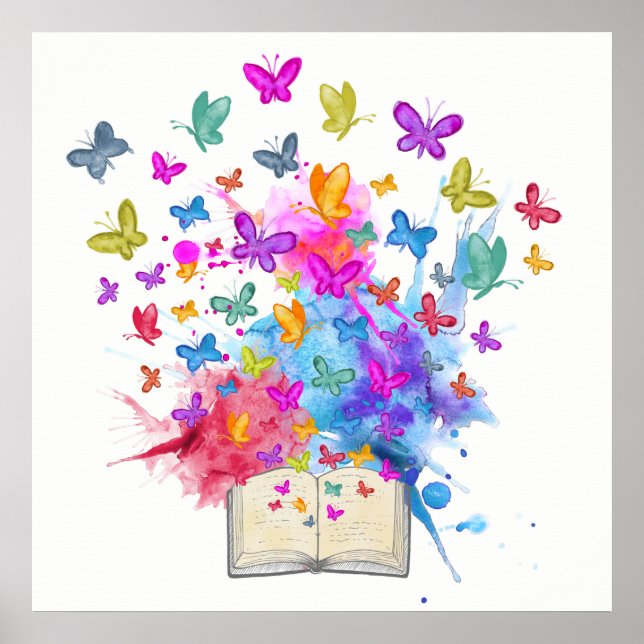 Póster Explosão de borboletas (Frente)