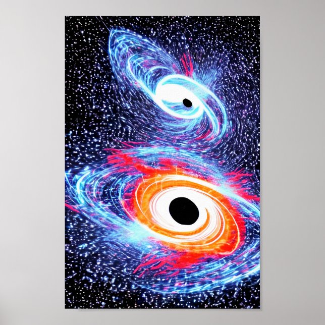 Poster Explosão de buraco negro no Universo (Frente)