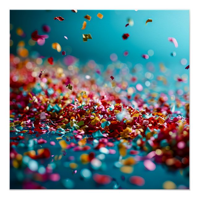 Póster Explosão de Confetti (Frente)