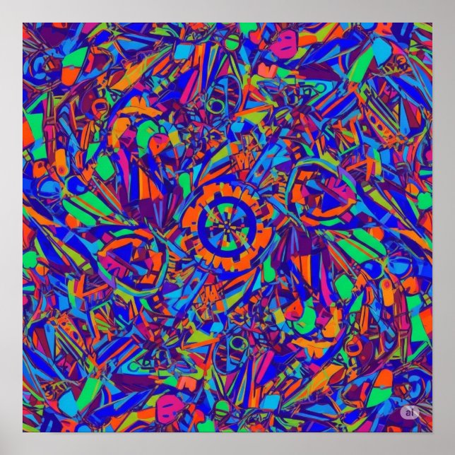 Poster Explosão de cor de quadro de cheio (Frente)