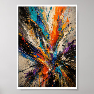 Poster Explosão de Cores Abstrato
