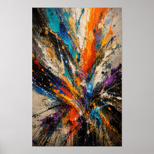 Poster Explosão de Cores Abstrato