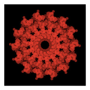 Póster Explosão de estrelas vermelhas no céu negro