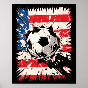 Poster Explosão de Futebol Choque Legal Para Fãs de Espor