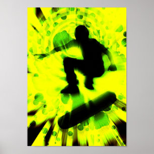 Poster explosão de luz no skate