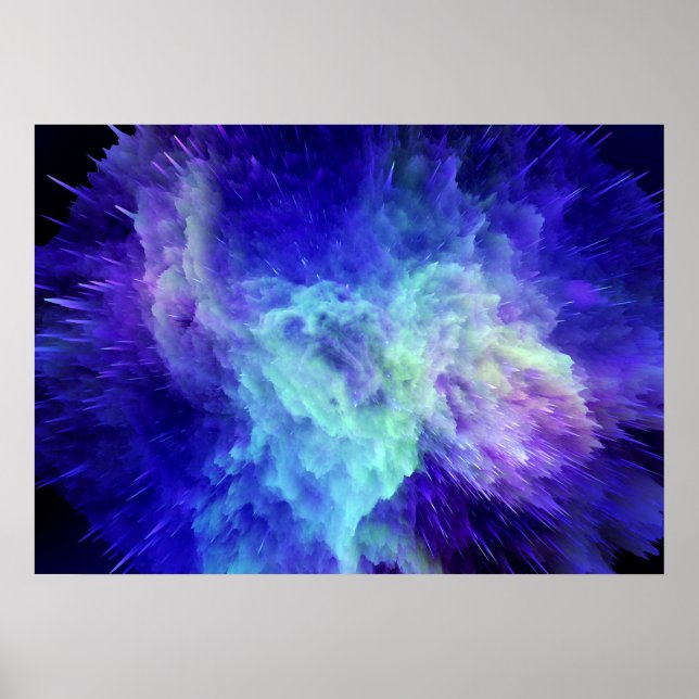 Poster Explosão de Neon no Espaço #1 (Frente)