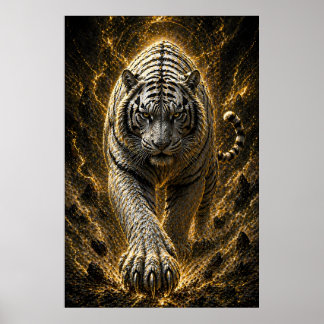 Poster Explosão de Poder do Tigre Branco - Espírito Ouro 