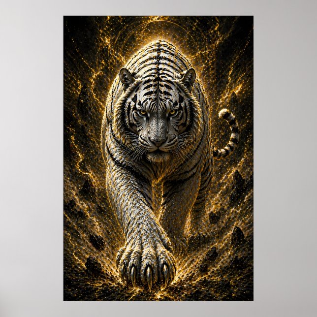 Poster Explosão de Poder do Tigre Branco - Espírito Ouro  (Frente)