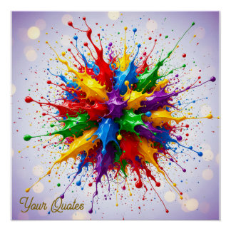 Póster Explosão de Tinta Líquida Colorida Arte Abstrata
