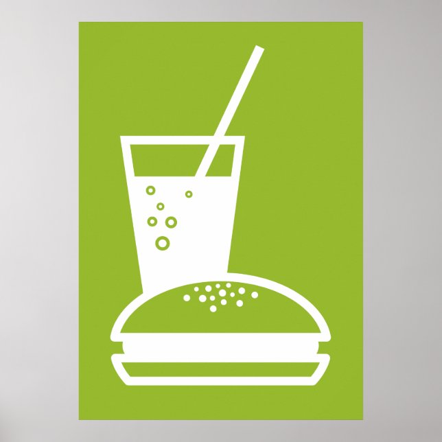 Póster explosão do hambúrguer e do sabor verde da limonad (Frente)