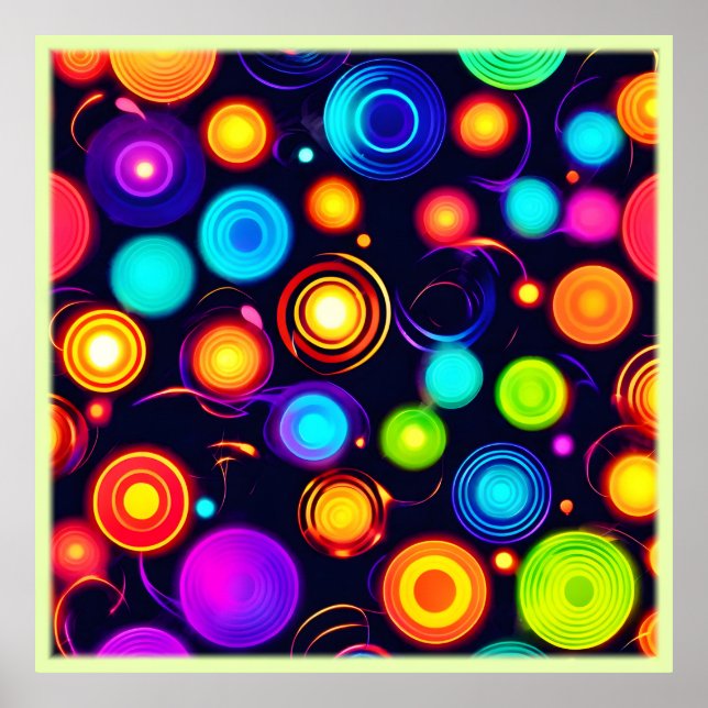 Poster Explosão em círculo neon (Frente)