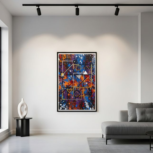Poster Explosão Geométrica Abstrata Urbana (Criador carregado)
