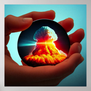 Poster Explosão nuclear Cogumelo nuclear Fusão nuclear