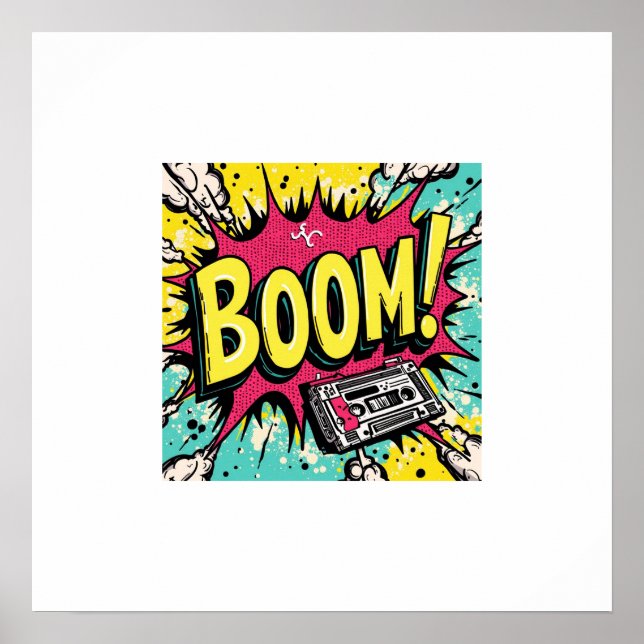 Poster Explosão Retro Boombox (Frente)