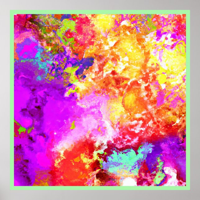 Poster Explosões de cor de Abstrato artístico (Frente)