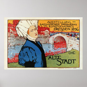 Póster Expo de arte artesanal alemão Dresden 1896