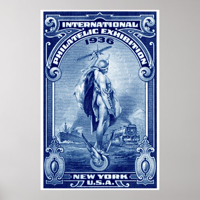 Póster Expo Filatélico Internacional de Nova Iorque, 1936 (Frente)
