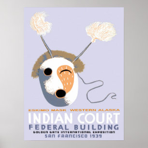 Poster Exposição americana do design do vintage