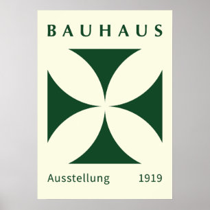Poster Exposição Bauhaus 1919 Geométrico, decoração de ca