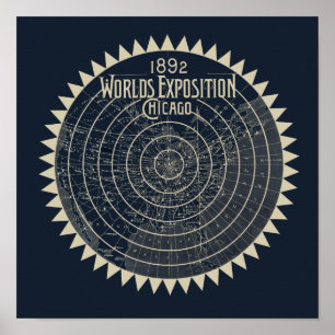 Poster Exposição Chicago de 1892 mundos