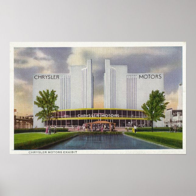 Póster Exposição Chrysler Motors, Feira Mundial de 1934 (Frente)